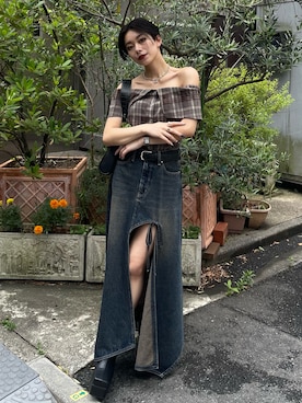 「アイテム（ハンドバッグ）」を使った、越後 穂乃香さん（レディース・150cm・20代）の夏コーディネート