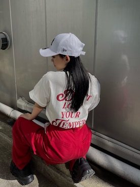 「レッドコーデ」｜「アイテム（パンツ）」を使った、越後 穂乃香さん（レディース・150cm）の春コーディネート