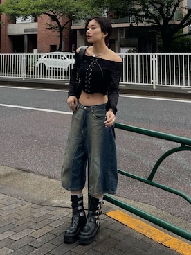 「アイテム（その他シューズ）」を使った、越後 穂乃香さん（レディース・150cm・20代）の夏コーディネート