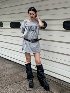 「アイテム（その他シューズ）」を使った、越後 穂乃香さん（レディース・150cm・20代）の夏コーディネート