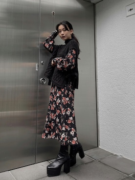 「EVRIS（エヴリス）のアイテム（ニット/セーター）」を使った、越後 穂乃香さん（レディース・150cm）の秋コーディネート