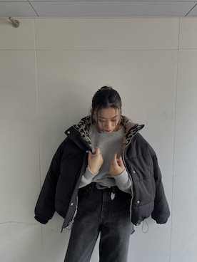 「EVRIS（エヴリス）のアイテム（ダウンジャケット/コート）」を使った、越後 穂乃香さん（レディース・150cm）の冬コーディネート