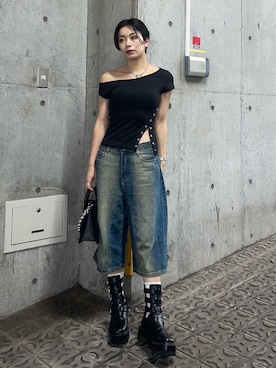 「アイテム（その他シューズ）」を使った、越後 穂乃香さん（レディース・150cm・20代）の夏コーディネート