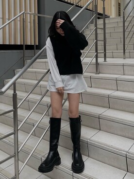 越後 穂乃香さん（レディース・150cm）の冬コーディネート