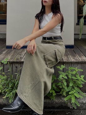 「アイテム（スカート）」を使った、越後 穂乃香さん（レディース・150cm）の秋コーディネート