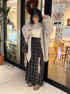 「アイテム（ボストンバッグ）」を使った、manaminさん（レディース・160cm）の秋コーディネート