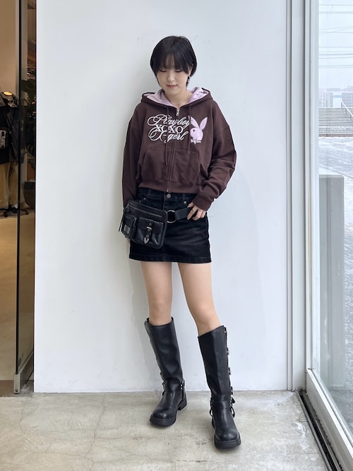 PLAYBOY × X-girl COMPACT ZIP UP SWEAT HOODIE（パーカー）｜PLAYBOY