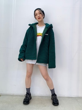 「XLARGE（エクストララージ）のアイテム」を使った、Emiruさん（レディース・165cm）の秋コーディネート