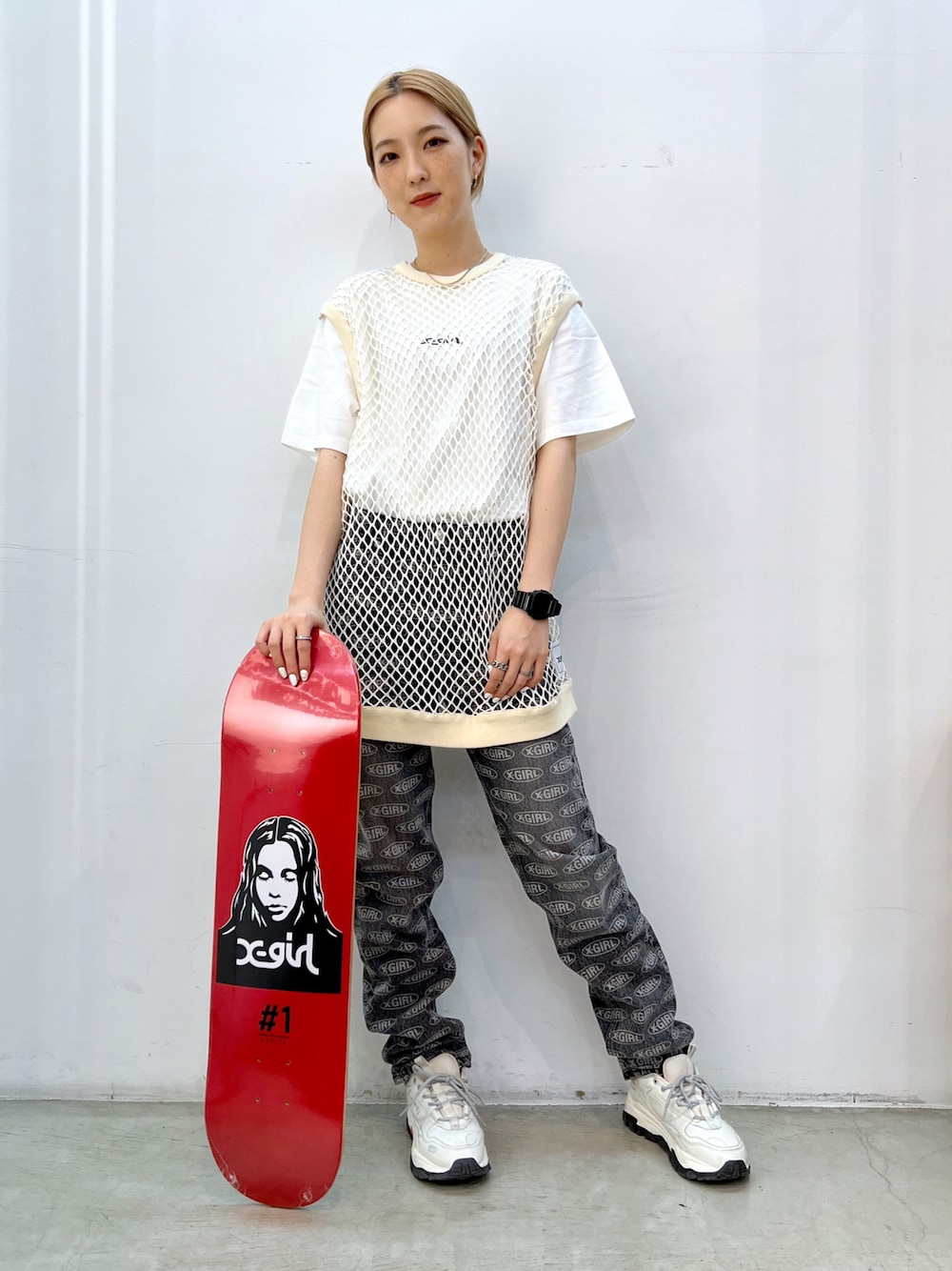 X-girl（エックスガール）の「#1 FACE SKATE DECK（その他雑貨