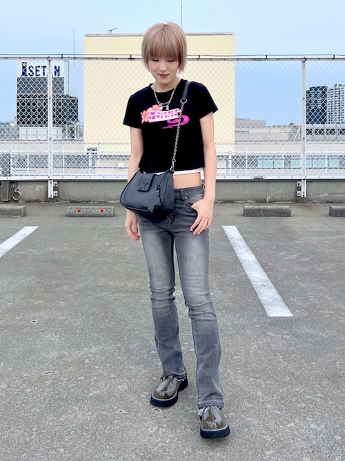 tシャツ X-girl x PIKO S/S BABY TEE レディース X-girl x PIKO S/S BABY TEE（Tシャツ/カットソー）｜Piko（ピコ