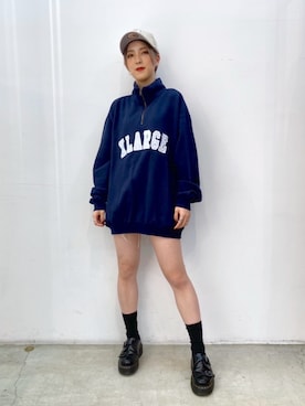 「XLARGE（エクストララージ）のアイテム」を使った、Emiruさん（レディース・165cm）の秋コーディネート