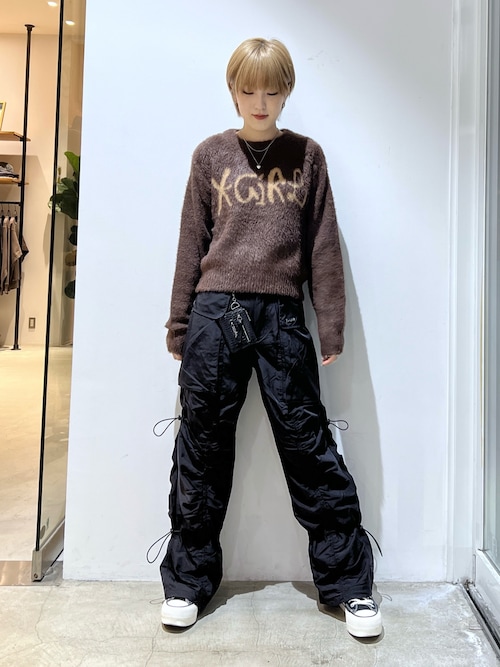 LOGO JACQUARD SHAGGY KNIT TOP（ニット/セーター）｜X-girl（エックス