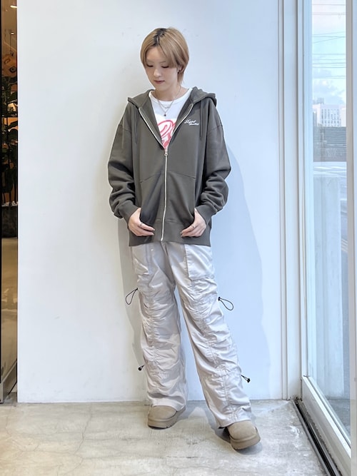 FACE BOX PATCH ZIP UP SWEAT HOODIE（パーカー）｜X-girl（エックス