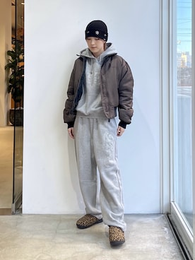 「アイテム（MA-1）」を使った、Emiruさん（レディース・165cm）の冬コーディネート