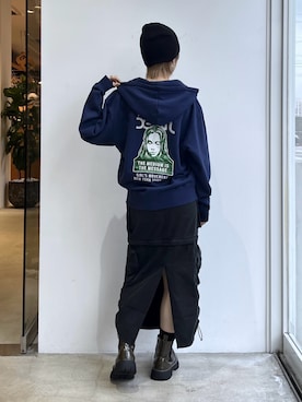 「おでかけコーデ」｜「アイテム（帽子）」を使った、Emiruさん（レディース・165cm）の冬コーディネート