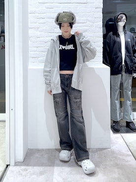 「X-girl（エックスガール）のアイテム」を使った、Emiruさん（レディース・165cm）の秋コーディネート