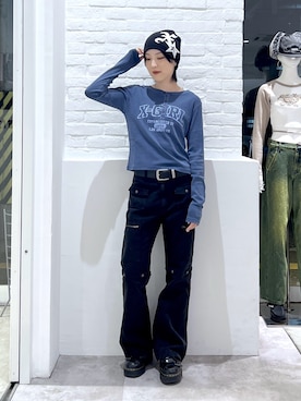 「X-girl（エックスガール）のアイテム」を使った、Emiruさん（レディース・165cm）の秋コーディネート