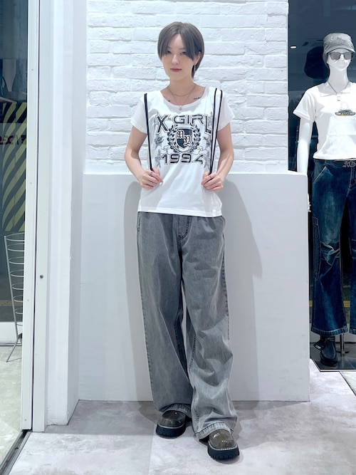 STAR AND EMBLEM S/S TEE（Tシャツ/カットソー）｜X-girl