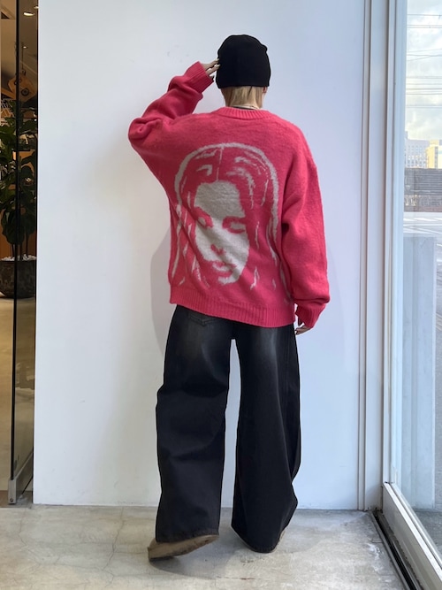 FACE JACQUARD KNIT CARDIGAN（カーディガン/ボレロ）｜X-girl