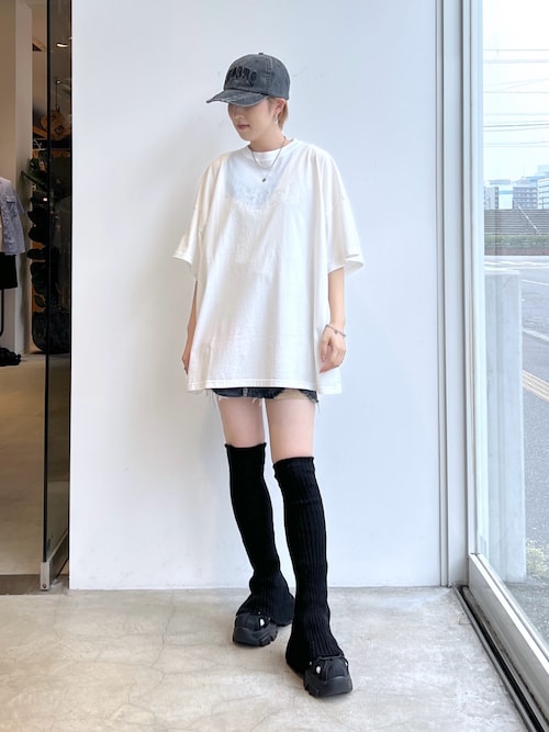 RHINESTONE STARDUST LOGO S/S TEE DRESS（ワンピース）｜X-girl