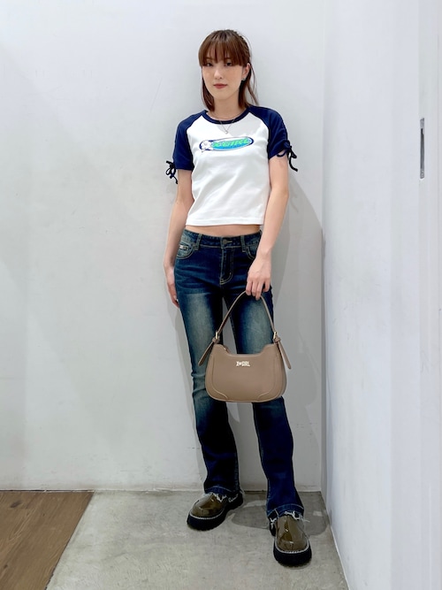 国内配送★X-girl★バタフライ ポケット スキニー デニム 2色 セール】BUTTERFLY POCKET SKINNY DENIM PANTS（デニムパンツ