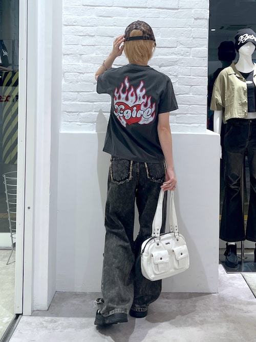 X-girl ハンドバッグ DOUBLE POCKET FAUX LEATHER HAND BAG