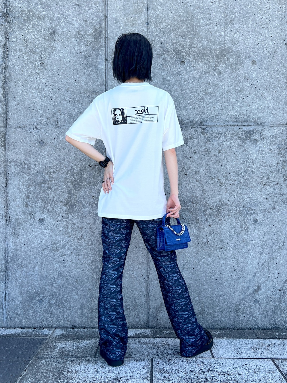 完売確実 X-girl FAUX CROC MINI HAND BAG 90'Sライク クロコ柄 1659854712.jpg