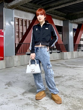 「新年一発目」｜「アイテム（バッグ）」を使った、小島えみるさん（レディース・165cm）の冬コーディネート