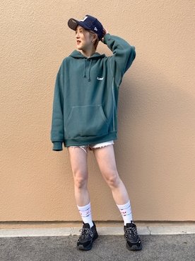 「XLARGE（エクストララージ）のアイテム」を使った、Emiruさん（レディース・165cm）の秋コーディネート