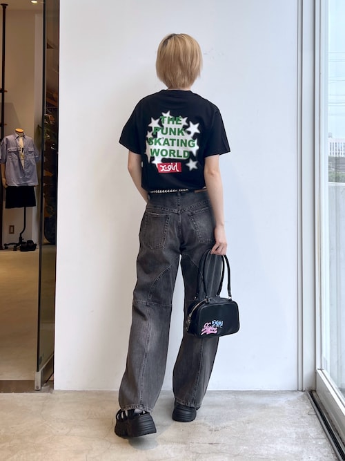 X-girl tシャツ STAR SPRAY LOGO S/S TEE レディース メンズ