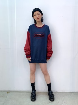 「XLARGE（エクストララージ）のアイテム」を使った、Emiruさん（レディース・165cm）の秋コーディネート