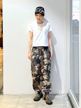 「柄パンツ」｜Emiruさん（レディース・165cm）の春コーディネート