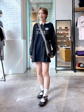 「X-girl（エックスガール）のアイテム」を使った、Emiruさん（レディース・165cm）の夏コーディネート