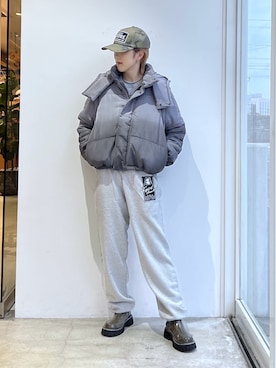 「アイテム（帽子）」を使った、Emiruさん（レディース・165cm）の冬コーディネート