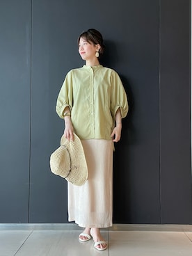 「URBAN RESEARCH ROSSO（アーバンリサーチロッソ）の楊柳ストレートスカート（スカート）」を使った、handa  さん（レディース・154cm）の春コーディネート
