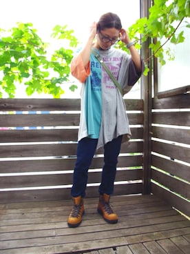 「CUBE SUGAR（キューブシュガー）のアイテム（Tシャツ/カットソー、その他）」を使った、akayuki0220さん（レディース・162cm）の秋コーディネート