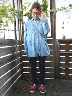 「no brand（ノーブランド）のアイテム」を使った、akayuki0220さん（レディース・162cm）の秋コーディネート