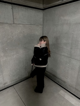 「冬コーデ」｜「アイテム（ムートンコート）」を使った、dark pionerさん（レディース・150cm）の夏コーディネート