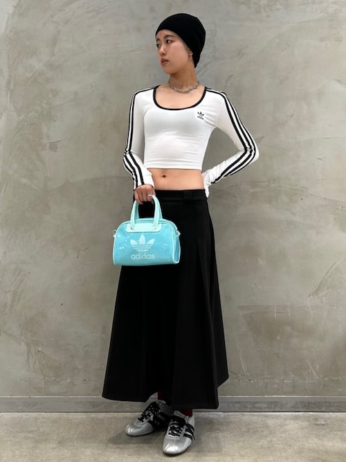 adidas tシャツ アディカラー スリーストライプス 長袖クロップT