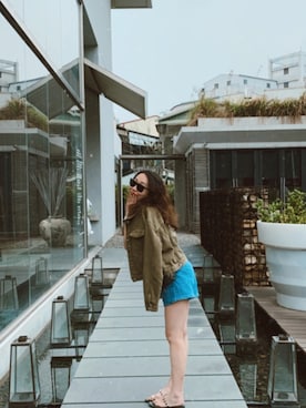 「Ray-Ban（レイバン）のアイテム（サングラス、ブラック系）」を使った、Ni🇹🇼さん（レディース・158cm）の夏コーディネート