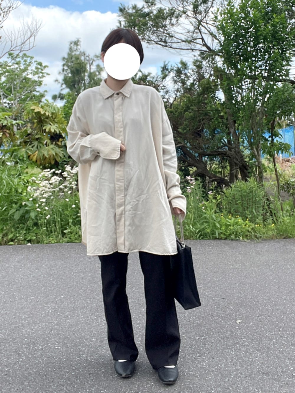 TツイルフライフロントBIGシャツLS/264567を使った人気ファッション