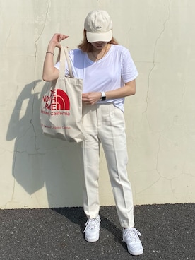 「ごきげんウィーク」｜「アイテム（帽子）」を使った、haRunaさん（レディース・162cm）の春コーディネート