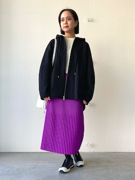「zucca」｜「アイテム（スウェット）」を使った、hagaさん（レディース・156cm）の冬コーディネート