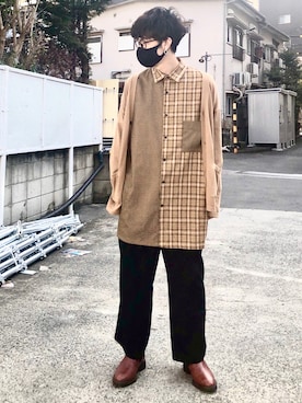 「2トーンコーディネート」｜YUSUKEさん（メンズ・174cm）の冬コーディネート