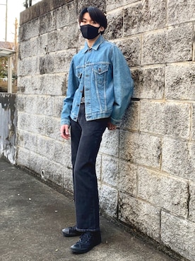 「kutir」｜「アイテム（デニムジャケット）」を使った、natsukiさん（メンズ・177cm）の春コーディネート