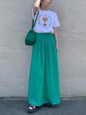 「vanessabruno（ヴァネッサブリューノ）のアイテム」を使った、Katieさん（レディース・155cm）の夏コーディネート