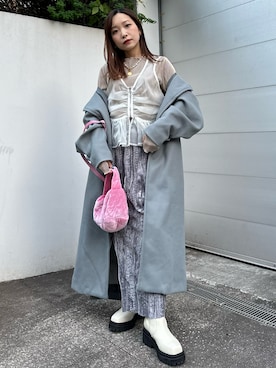 「PUBLUX（パブリュクス）のアイテム（ブーツ）」を使った、Katieさん（レディース・155cm）の冬コーディネート