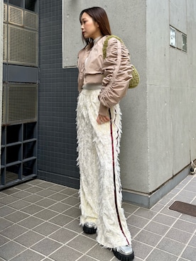 「VIOLETTA（ヴィオレッタ）のアイテム（ブルゾン）」を使った、Katieさん（レディース・155cm）の冬コーディネート