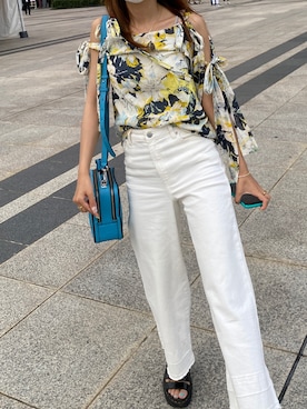 「white pants」｜Katieさん（レディース・155cm）の秋コーディネート