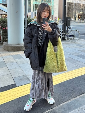 「CLEA（クレア）のアイテム（ブルゾン）」を使った、Katieさん（レディース・155cm）の冬コーディネート
